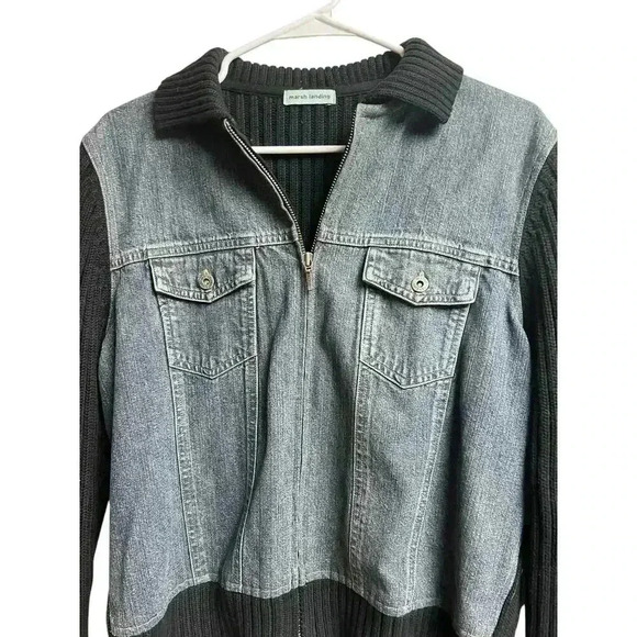 Marsh Landing Jean Sweater Zip Up Jacket Medium - Picture 2 of 8